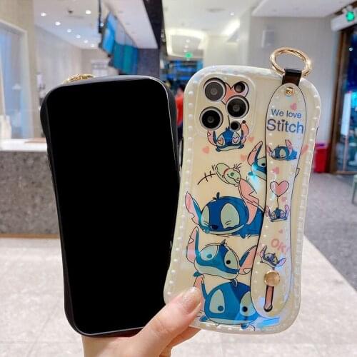 Iphone Xr Case Anime Phone Case Disney IPhone Series Cartoon Phone Accessories Blu Ray Luxury Wrist Belt Phone Cases for Iphone