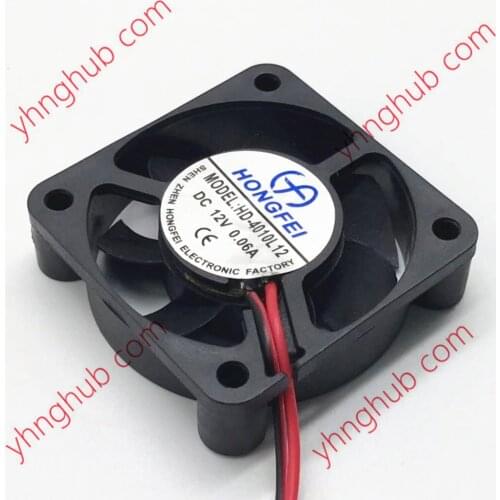 HongFei HD-4010L12 DC 12V 0.06A 40x40x10mm 2-Wire Server Square Fan
