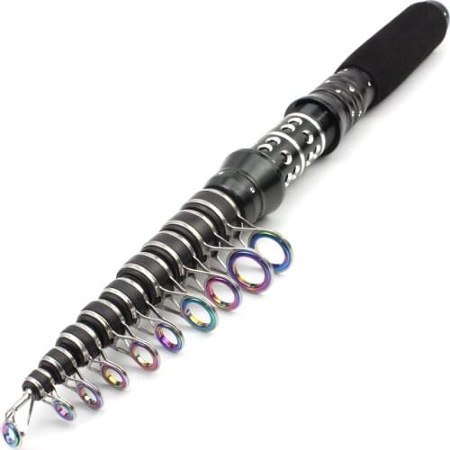 1.8m2.1m2.4m2.7m3.0m Ultra Short Carbon Telescopic Fishing Rod Fast Action Ultralight Carp Surf Spinning Rod Pocket travel pole