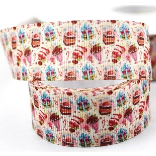 Sweet cake printed grosgrain ribbon Decorative Ribbon Gift Packing Patchwork Handmade 16mm 22mm 25mm 38mm 57mm 75mm