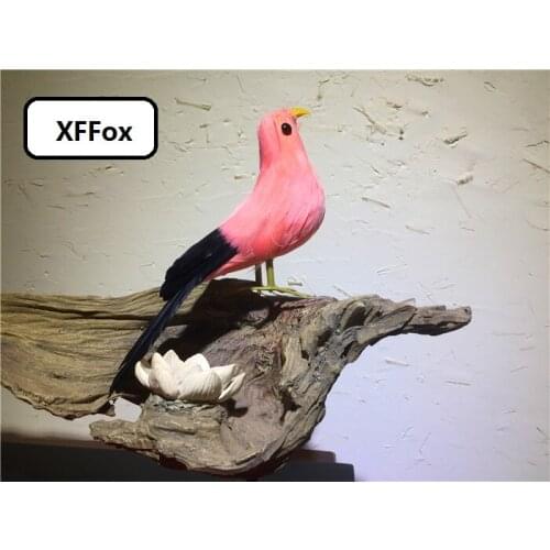 Creative real life pink&black bird model foam&feather simulation cute bird gift about 16cm xf2549