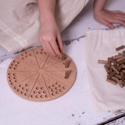 Math Rings For Counting Numbers Board - Wooden Counting Board With Sticks - Math Sorting Circle - Montessori Material