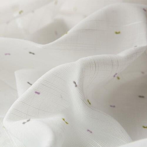 Fashion Colorful Points White Window Curtains for Living Room Beautiful Sheer Voile in Girls Bedroom Cute Tulle Kitchen Custom