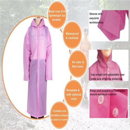 Fashion Adults Multicolor Siamesed Raincoats EVA Transparent Raincoat Poncho Portable Environmental Repeat Use Raincoats-978315