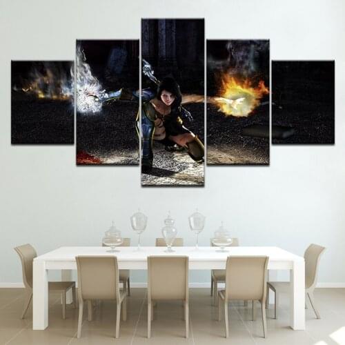 Framed Modular Printed Anime game characters 5ps picture painting wall art childrens room decor poster canvas Free shipping