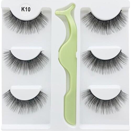 3 Pairs Faux Mink Eyelashes Set Volume 3d Lashes Book Wispy Fluffy False Eyelash Extension Natural Long Hand Made Makeup Lashes