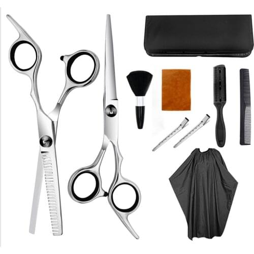 Professional Hairdressing Scissors Kit Hair Cutting Scissors Barber Salon Hairdresser Tool Tail comb Cape Hair Cutter Comb Set