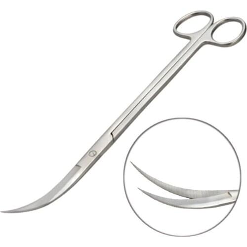 Stainless Steel Bend Aquatic Plant Trimmer Long Scissor Water Plants Trimmer Waved Shaped Scissor E1179