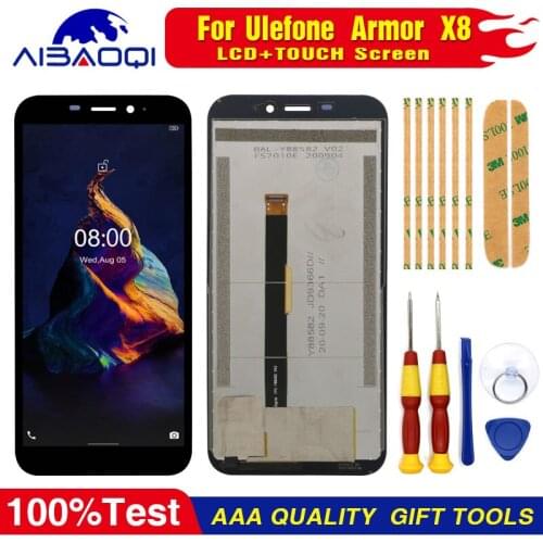 New Original Touch Screen + LCD Display + Disassemble Tool+3M Adhesive For Ulefone Armor X8 Phone Replacement Parts