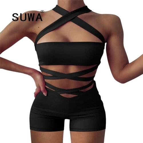 Solid Loungewear Womens Two Piece Sets Spaghetti Strap Crop Top Tunic Workout Shorts Sexy Club Outfits Summer Streetwear