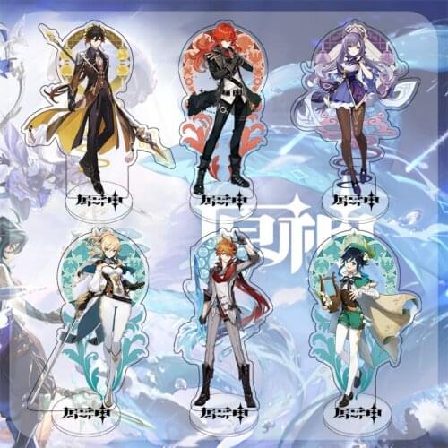 Hot Game Genshin Impact Zhongli Xinyan Cosplay Acrylic Figure Cartoon Stand Model Plate Desk Decor Standing Sign Collections