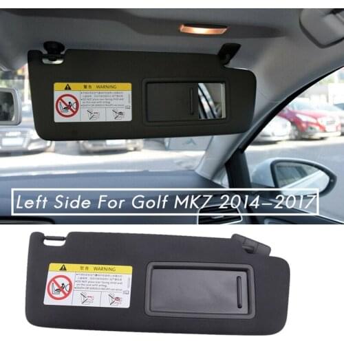 Right Side Car Interior Sun Visor Shade with Makeup Mirror Black for Golf MK7 2014-2017 5GG857552