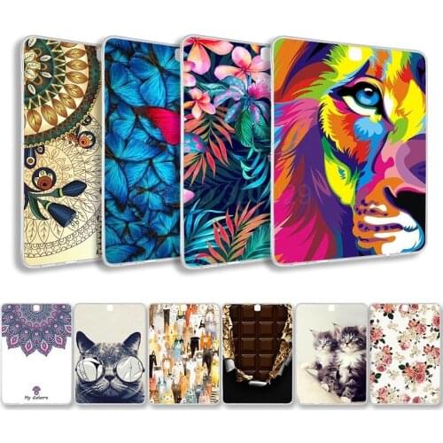 Shockproof Case For Samsung Galaxy Tab S2 9.7 T810 T815 T813N SM-T810 T815 9.7 inch Cute Painted Silicone Protector Back Shell