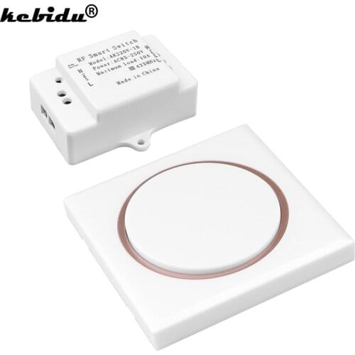 433Mhz AC 85V 110V 220V Remote Control Wall Panel Switch Relay 1CH Receiver Module Wireless Switch with Learning Functional