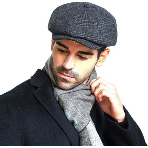 Wool Winter Cap Man Newsboy Caps Comfortable Warm Classical Tweed Spring Autumn Women Fashion Trendy Hat