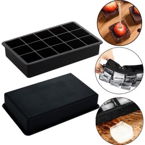 Silicone Ice Cube Maker 15-Cavity DIY Ice Maker Ice Cube Trays Molds For Ice Candy Cake Pudding Chocolate Whiskey Molds Tool