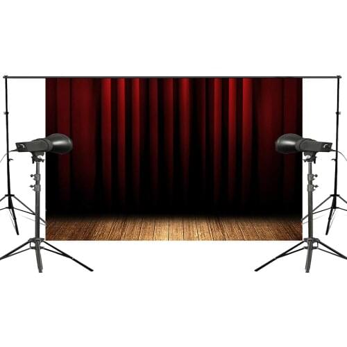 Stratified Black Red Stage Curtain Backdrop Photo Studio Backgrounds 5x7ft Booth Shoot Props