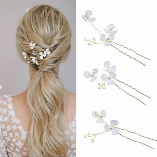 Bridal Hair Accessories White Super Fairy Handmade Pearl Hair Tiara Minimalist Wedding Accessories 3 Groups