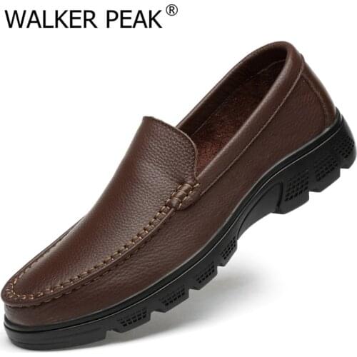 Comfortable Genuine Leather Loafers Shoes Soft Mens Moccasin Shoes Fashion Breathable Casual Falts Men Autumn Shoes Walkerpeak