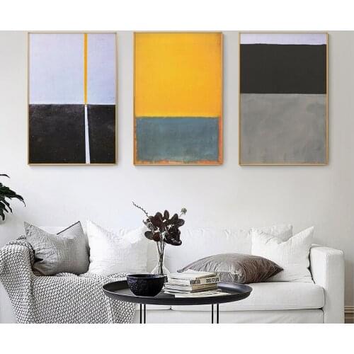 Vintage Colorful Oil Painting Abstract Poster and Print Yello Black Canvas Art Wall Picture for Living Room Decoration