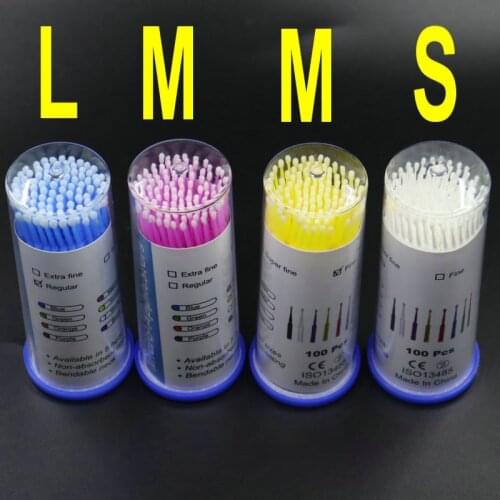 High Quality 100pcs Dental Micro Applicators Disposable Cotton Swab Bendable Applicator Brush Beauty Stick 4 Sizes Good Elastici
