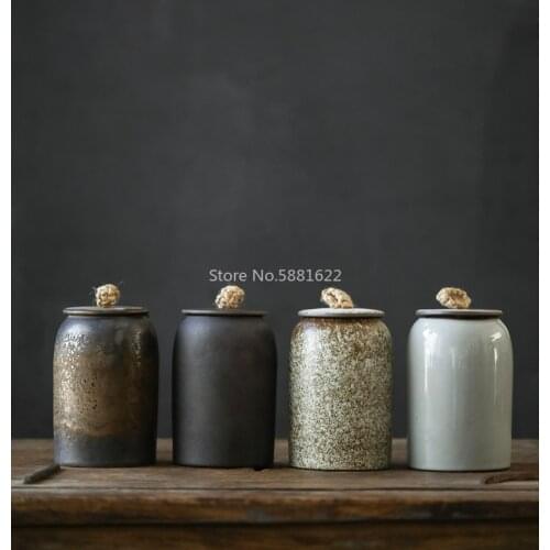 Japanese ceramic tea caddies porcelain tea canisters storage tea or food