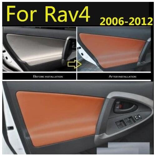 For Toyota RAV4 (2006-2012) 4pcs Microfiber Front / Rear Door Panel Armrest Leather Case Protective Trim with Mount Fittings