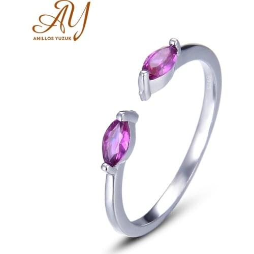 Anillos Yuzuk 100% 925 Sterling Silver Pear Ruby Pink Gemstone Wedding Engagement Ring Fine Jewelry Wholesale Open Size