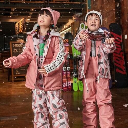 Winter Kids Ski Suit for Boys Girls Warm Thermal Sports Windproof Waterproof Jacket And Pants Children Skiing Snowboard Suits