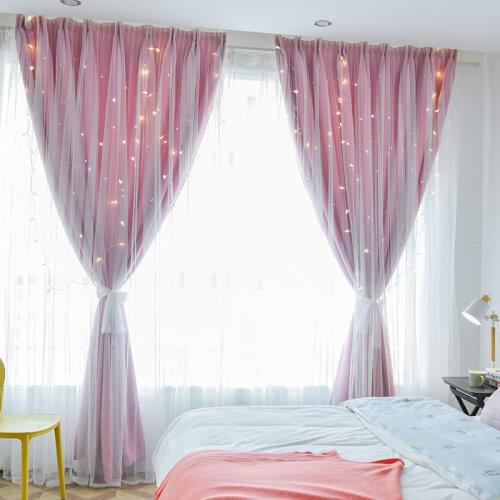 1pcs New Simple and Modern Princess Style Punch Curtains Bedroom Bay Window Balcony Shading Rental House Shade Cloth Top F8480