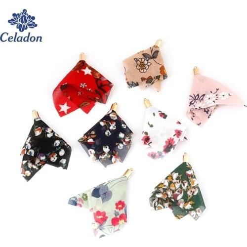 10Pcs 60mm 9color Chiffon Silk Tassel Charm pendants or Jewelry Making Key Chains/Cellphone/Earrings Jewelry Findings DIY Crafts