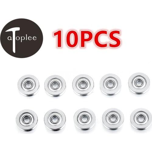 10pcs Mini U603 U-Type Bearing 7.2mm Groove Diameter Bearing Steel Double-sided Metal Cover Windows Drawers Bearing