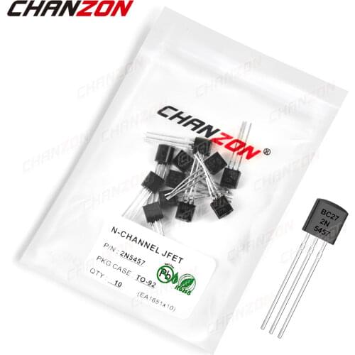 10Pcs 2N5457 TO-92 N-Channel Audio Amplifier Transistor Bipolar Junction BJT Triode Tube Fets 10MA Integrated Circuits