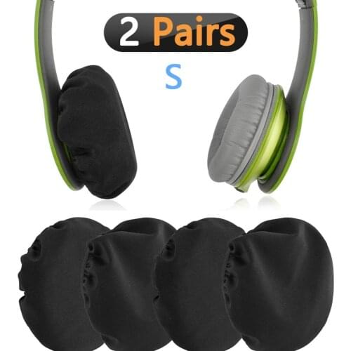 2Pairs Stretchable Fabric Headphones Covers / Washable Sanitary Earcup Earpad Covers Fits 1.6" - 3" EarPads Small On-ear Headset