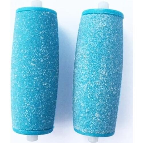 2pcs Blue Extra Coarse Replacement Roller Heads For Scholls Velvet Smooth Electric Foot File Express For Pedi Skin Remover