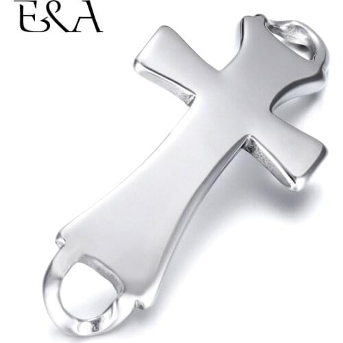 Stainless Steel Connectors Cross Curved 1/1 Loop Hole 6mm for DIY Punk Bracelet Making Findings Jewelry Connect Parts Supplies