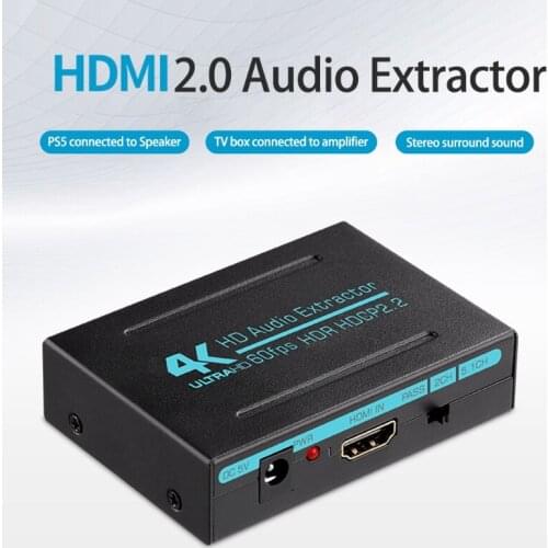 4K 60HZ HDMI-compatible Audio Extractor Splitter SPDIF PASS 2CH PCM 5.1CH Digital DTS Audio Support PASS 2CH PCM
