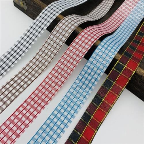 5yards/Lot 25mm Silver Wire Plaid Ribbon Handmade Ribbon For Bow Party Wedding Christmas Decoration DIY Gift Wrapping