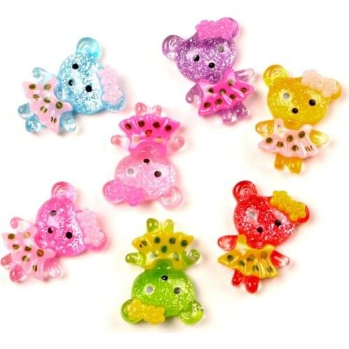 50Pcs Mixed Girls Resin Decoration Crafts Beads Flatback Cabochon Scrapbook Hair Clips DIY Embellishments Accessories Buttons