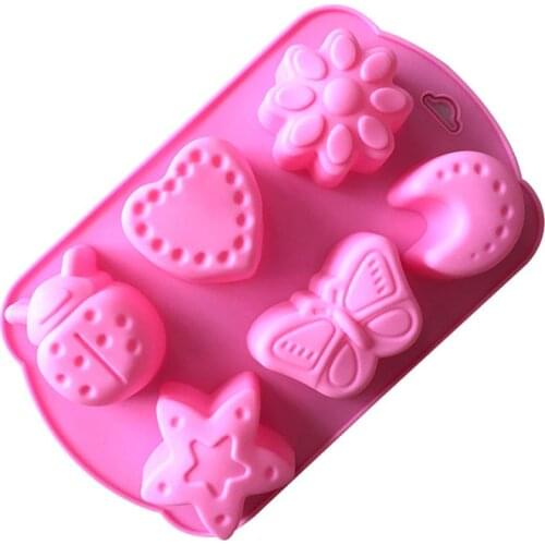 6 Cavity Insect Silicone Cake Mold for Chocolate Mousse Bread Jelly Pudding Ice Cream Pastry Dessert Baking Soap Decorating Tool