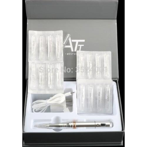 New ATT Silver LCD Digital Display Tattoo Makeup Permanent Makeup Machine For Eyebrow Lips Eyeliner with 16 pcs Cartridge