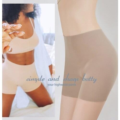 Seamless Safety Pants For Women One-piece Cotton High Waist Underwears Slim Fitness Exercise Hot Pants Thread Breathable Panties