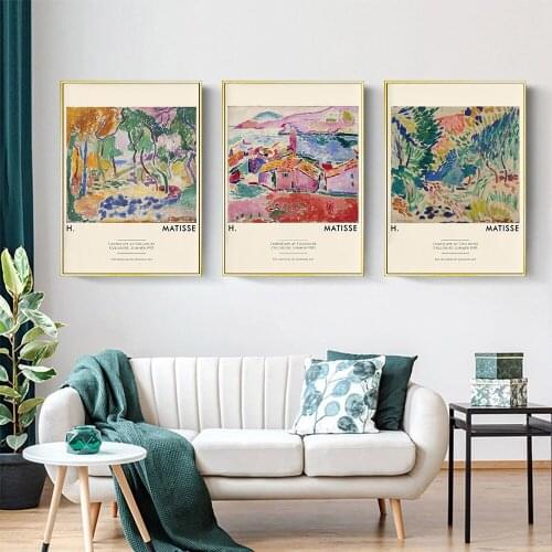 Henri Matisse Bundle Exhibition Poster Landscape at Collioure Art Print Canvas Expressionist Abstract Home Decoration Pictures