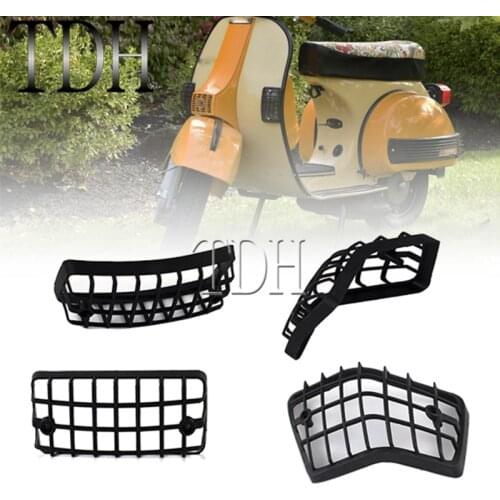 Black Motorcycle Plastic Front & Rear Turn Signal Light Grille Cover Guard Lens Grills Protector For Vespa PX VSX VNX LML Star