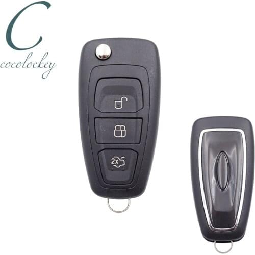 Cocolockey 3Buttons Flip Remote Key Shell For Ford Focus KUGA Mondeo Car Key Folding Remote Key Fob HU101 BLADE High Quality
