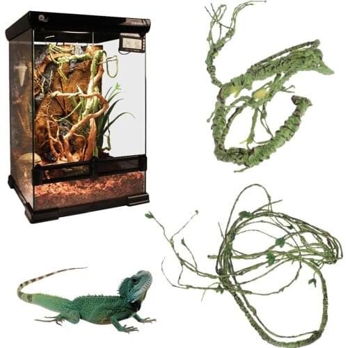 Pet Habitat Decor Reptile Simulated Plant Rattan Rainforest Collapsible Decoration For Lizards Frogs Snakes Reptile Box Case