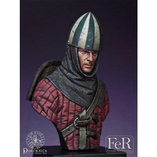 Ancient War Norman Warrior Bust Resin Figure 1/16 Scale Model Figure Resin Kit Bust Colorless Self-Assembled Toy