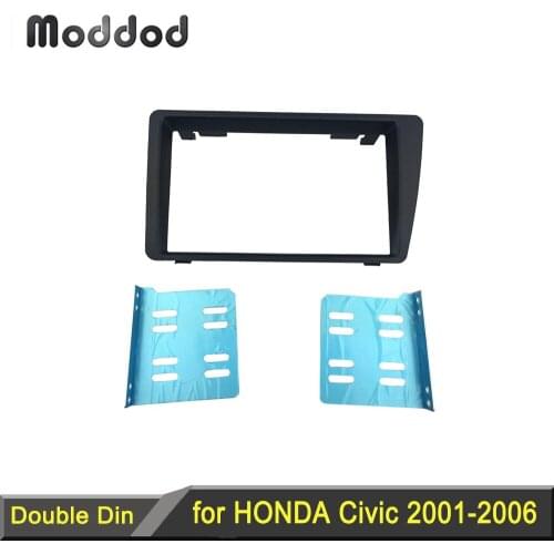 Double Din Radio Fascia for Honda Civic 01-05 Dash Mount Stereo Panel Trim Kit Installation Adaptor DVD Frame
