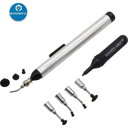 IC SMD Vacuum Sucking Suction Pen Remover IC SMD Tweezer Pick Up Tool Sucker Pump Solder Desoldering Kit with 3 Suction Headers