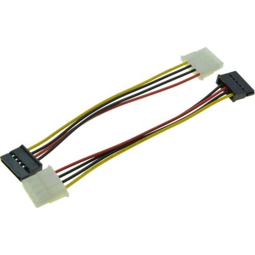 4 Pin Molex Female TO 15pin SATA Female Power Supply Cable for SATA Dvires IDE plug to 15 Pin SATA Conversion Cable